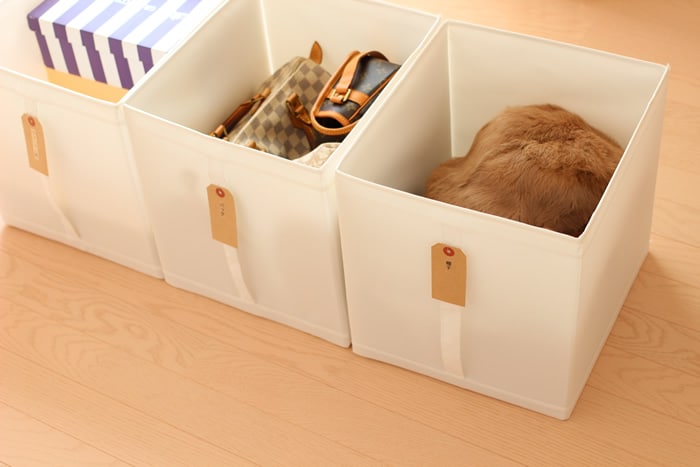 手の届きにくい場所に、使用頻度の低いものをまとめて