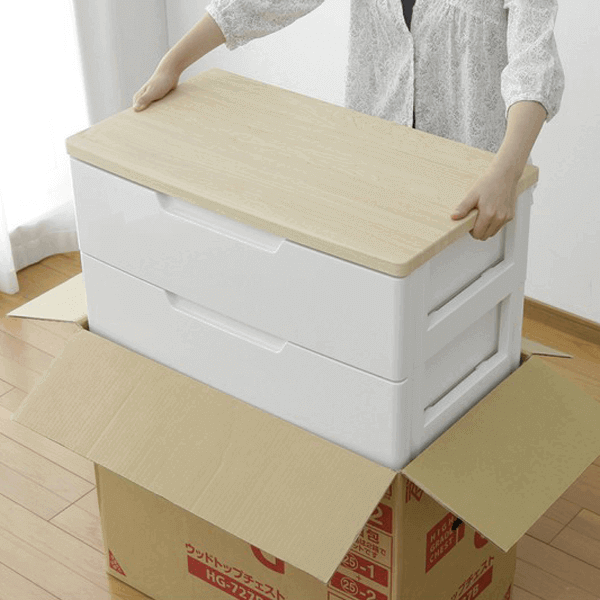 Bウッドトップチェストは組み立ていらず!