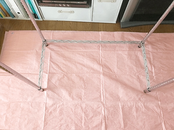 【メタルシェルフワードロープの組み立て手順】C土台から組み立てる。