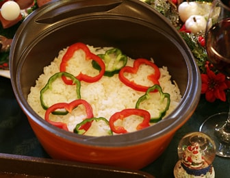 ほたてごはんをクリスマス風に