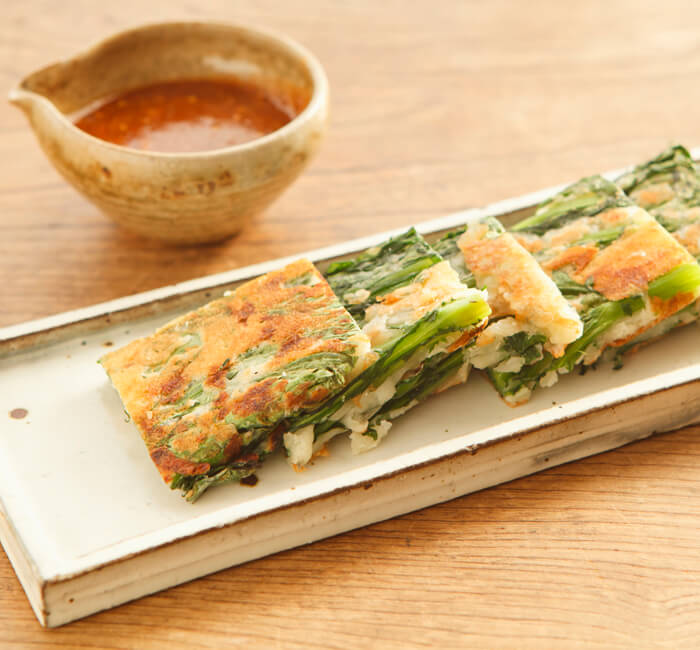 春菊とチーズのちぢみ