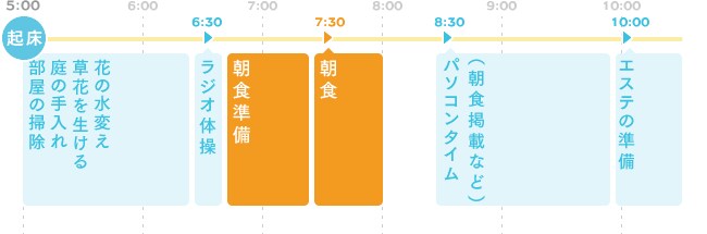 普段行っている朝の行動パターン