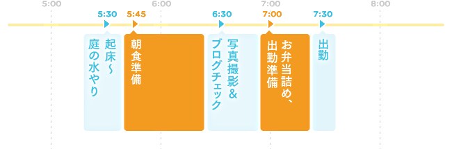 普段行っている朝の行動パターン