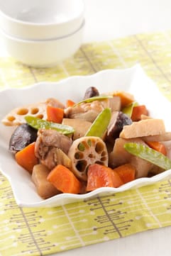 煮くずれせず、芯まで味がしっかり!鶏肉と根菜の煮物