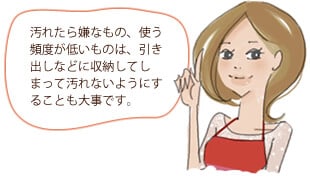 Q9)調味料入れやレンジの扉、炊飯器のフタがべたべたしてしまいます。