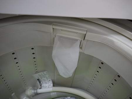 洗濯機は中にセットされている