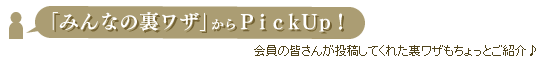 「みんなの裏ワザ」からPickUp!