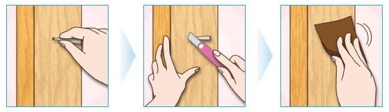 柱の穴を目立たなくする