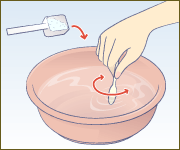 洗剤を溶かして入れる