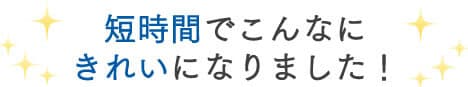 短時間でこんなにきれいになりました!