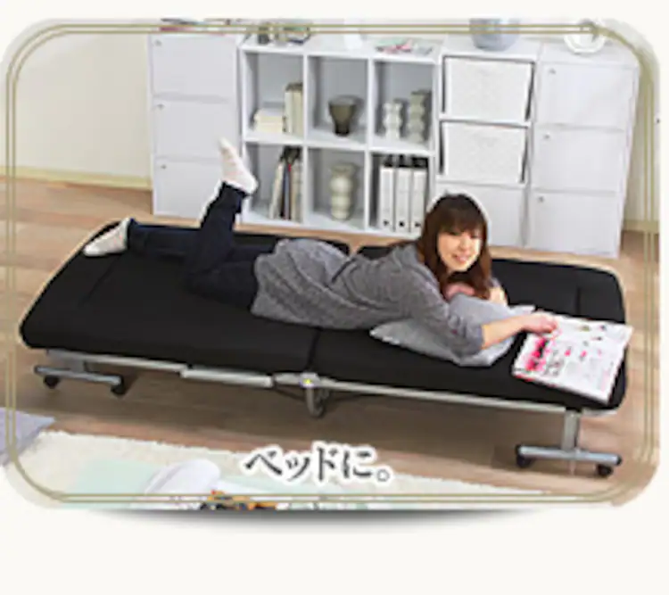 ソファ 1人掛け ベッド シングル 折りたたみ 肘掛け 14段階リクライニング 厚さ8cm OTB-SFN5