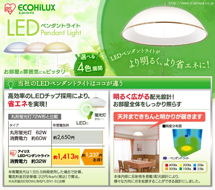 LEDペンダントライト【6〜8畳】3800lm【調光2段階+LED常夜灯】 PL8N1-P0