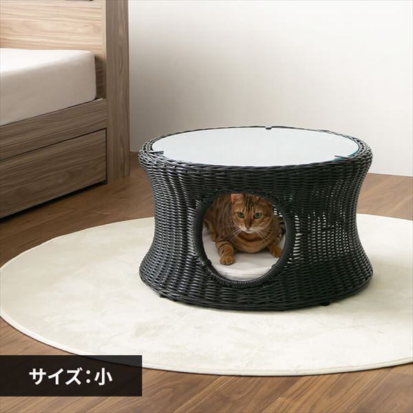 ペットハウス＆テーブル 丸型（大） ブラックペットベッド ハウス犬 猫 ペットハウス＆テーブル 丸型（大） ブラックペットベッド