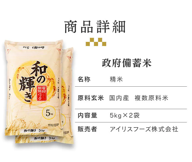 【抽選販売】政府 備蓄米 令和4年産 和の輝き 10s 国産米100%使用_detail_4