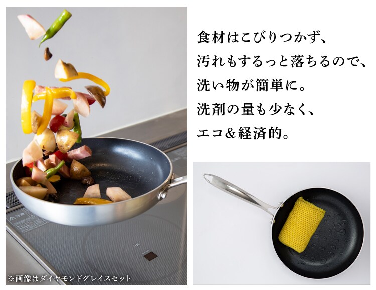 IH対応】KITCHEN CHEF ダイヤモンドグレイス 片手なべ18cm DG-P18 シルバー H522464 │アイリスプラザ│アイリスオーヤマ 公式通販サイト