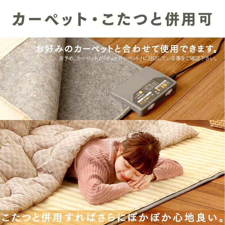 ホットカーペット 3畳 195×235cm 温度調節無段階 省エネ室温センサー グレー HCM-T2420