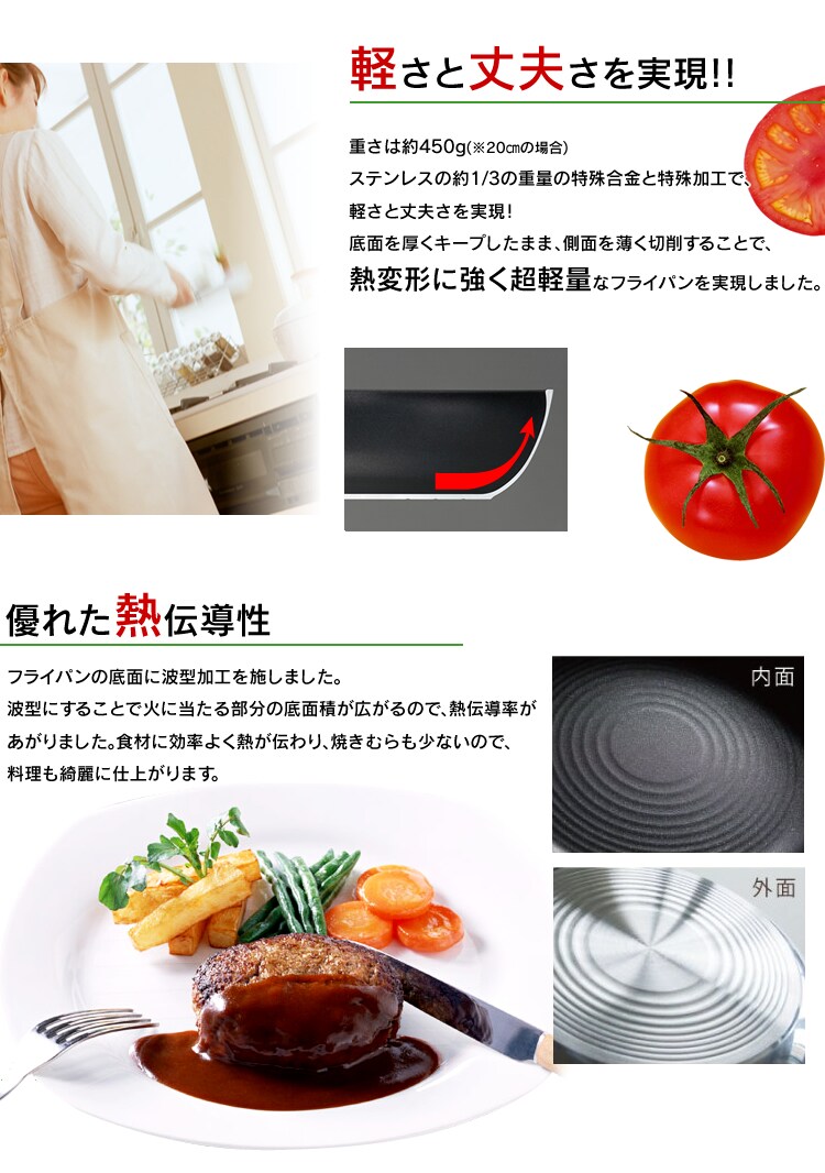 北陸アルミニウム センレンキャストフライパン ガス火用 36cm 【プラザセレクト】 7025771│アイリスプラザ│アイリスオーヤマ公式通販サイト