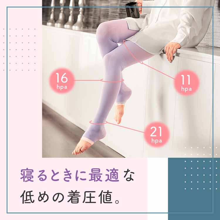 寝ながらメディキュット スパッツ　ラベンダー　M