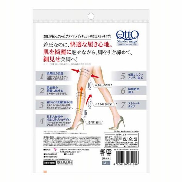 おそとでメディキュット 着圧ストッキング スレンダーマジック ヌーディベージュ M-L 【プラザセレクト】