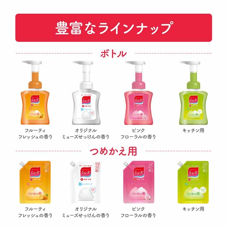 泡ミューズ フルーティフレッシュ ジャンボ詰替 900ml 【プラザセレクト】 7111513 │アイリスプラザ│アイリスオーヤマ公式通販サイト