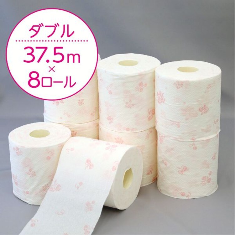 クリネックス 1.5倍長持ち トイレットペーパー プリント フローラルハーブの香り 37.5m ダブル 8ロール