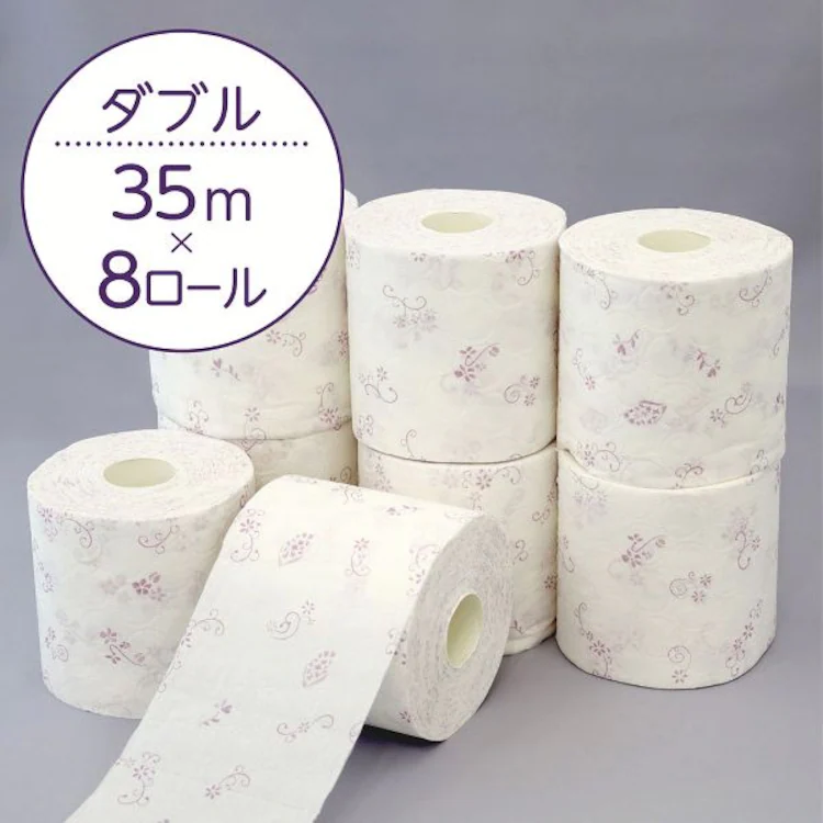 クリネックス 1.5倍長持ち トイレットペーパー シャワー用  無香料 35m ダブル 8ロール