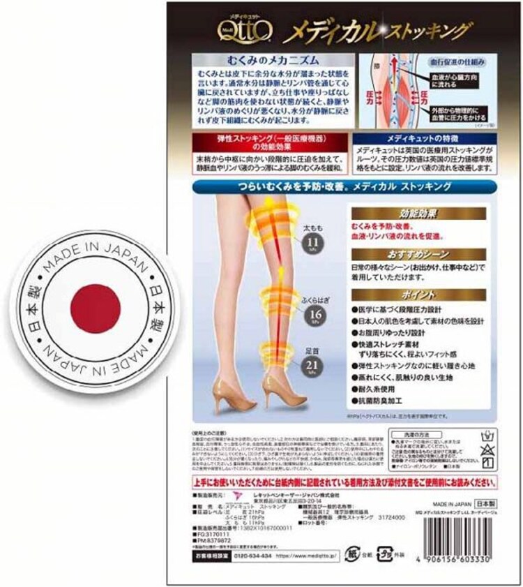 メディキュット メディカルストッキング ヌーディーベージュ L-LL 【プラザセレクト】