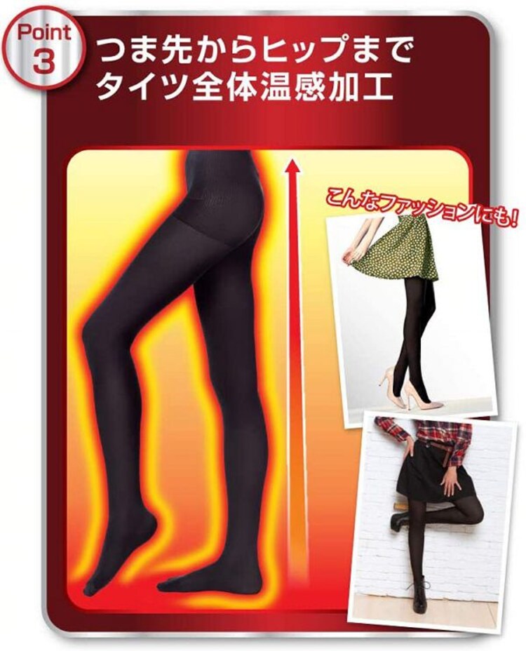 おそとでメディキュットあったかタイツつま先カバー L ブラック 【プラザセレクト】