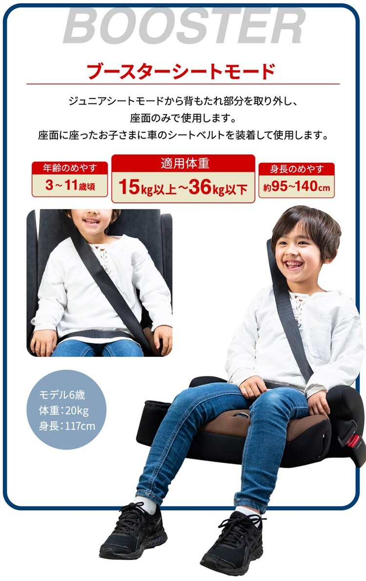 チャイルドジュニアシートNebio1歳~11歳洗える取付簡単軽量3WAYポップピットF中塚小児車工業所