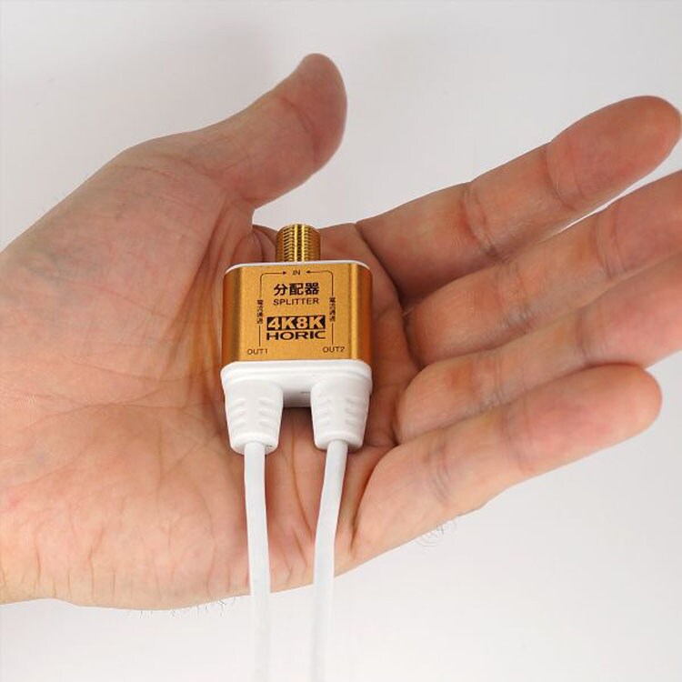 4K8K対応分配器地デジBSCSテレビテレビ接続分配器ケーブル一体型分配器アンテナ分配器極細ケーブル一体型1mネジ式コネクタホーリック 