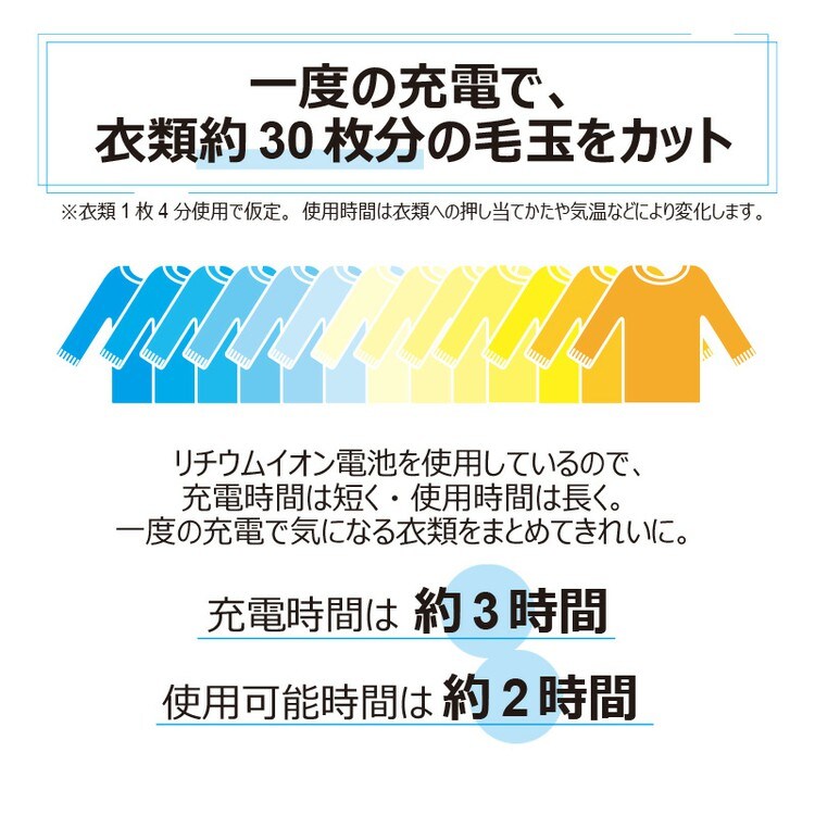 充電式毛玉クリーナー ホワイト MKC-005