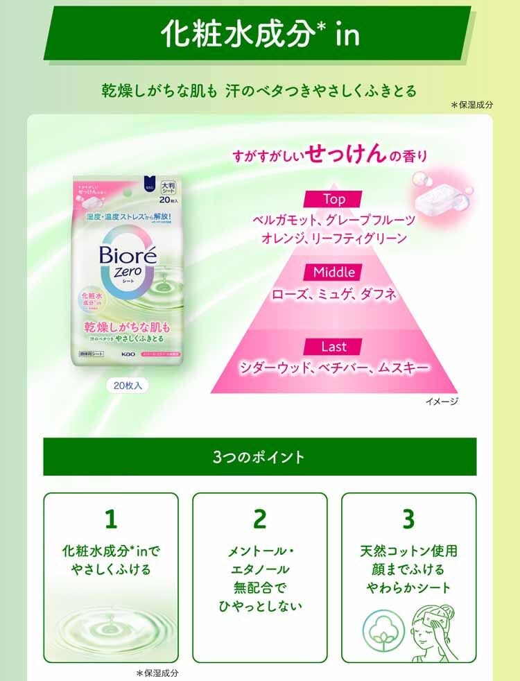 KAO 【4個】ビオレZeroシート 20枚入 全6種類【プラザセレクト】