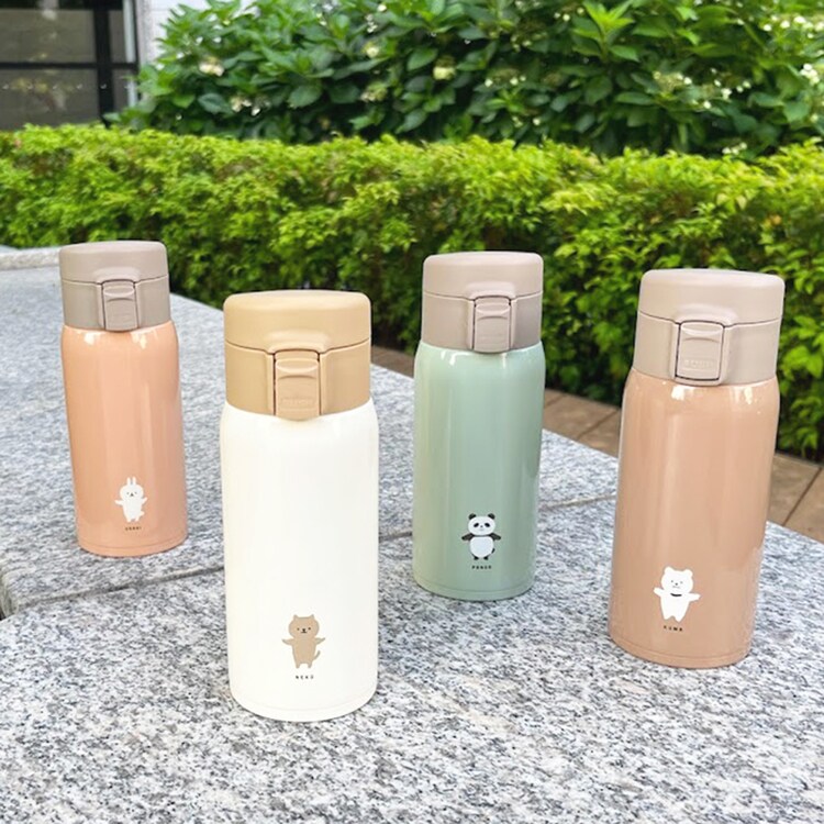 ステンレスボトル保冷ボトル保温ボトルワンプッシュ持ち運び在宅ワークシンプルレディースメンズムームーステンレスワンプッシュボトルサブヒロモリ 