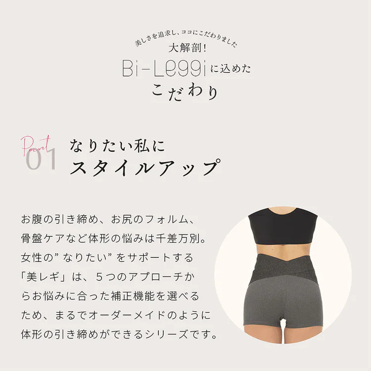 補正下着美シェイプレギンスインナー履くヒップ補正体形手軽美レギ骨盤1分丈