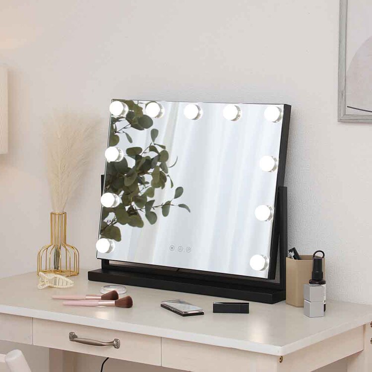 プレミアムLEDミラー yumeka ブラック 67781 【プラザセレクト】