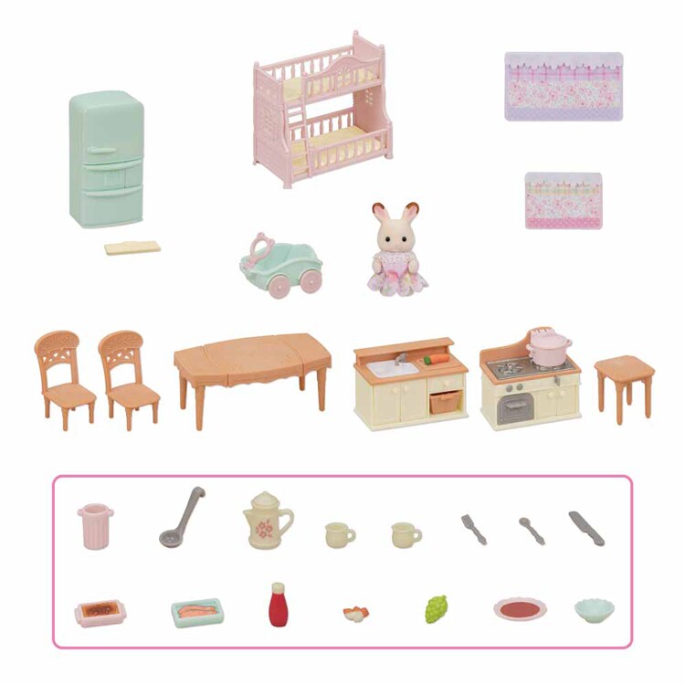 エポック社 赤い屋根の大きなお家 おすすめ家具セット-コトコトクッキング- セ-210 【プラザセレクト】