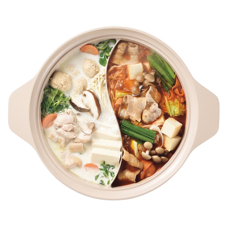 パール金属 卓上二色鍋 28cm HC-917 【プラザセレクト】