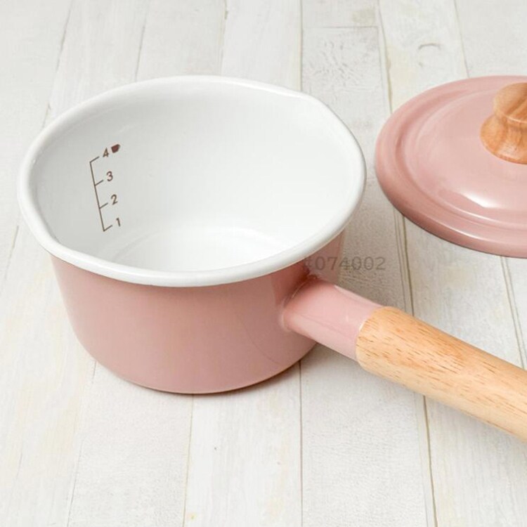 富士ホーロー ホーローミルクパン 14cm アッシュピンク CTP-14M.AP 【プラザセレクト】