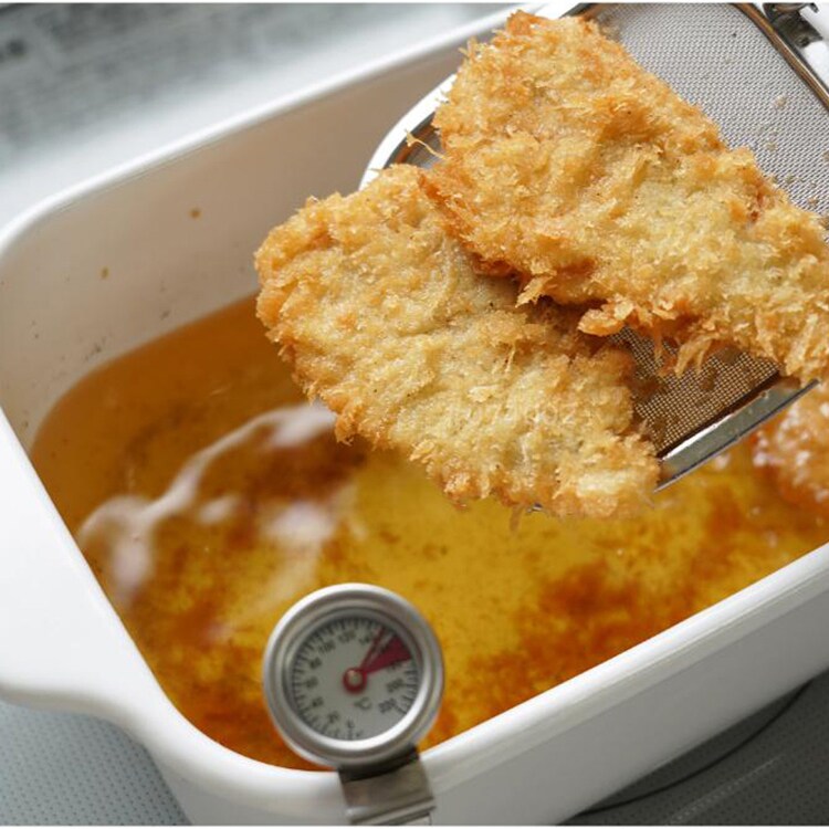 富士ホーロー 角型ホーロー天ぷら鍋 22cm フライヤーネット付き ホワイト TP-22KN.W 【プラザセレクト】