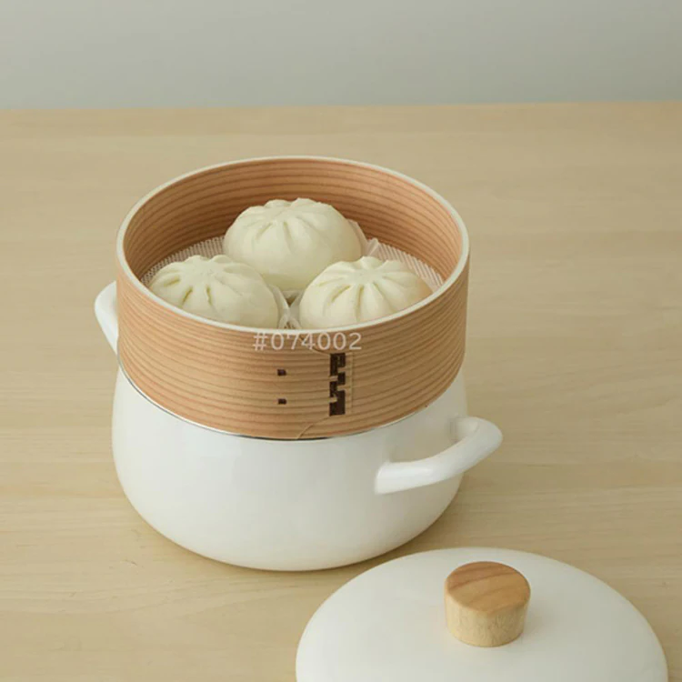 富士ホーロー ホーロー鍋 20cm せいろ付き SER-20W 【プラザセレクト】