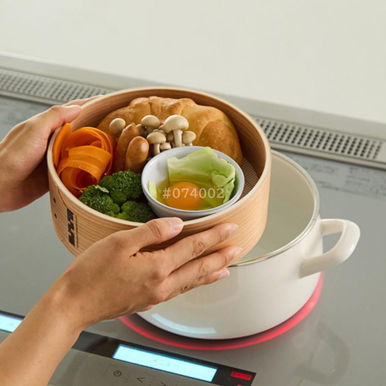 富士ホーロー ホーロー鍋 20cm せいろ付き SER-20W 【プラザセレクト】