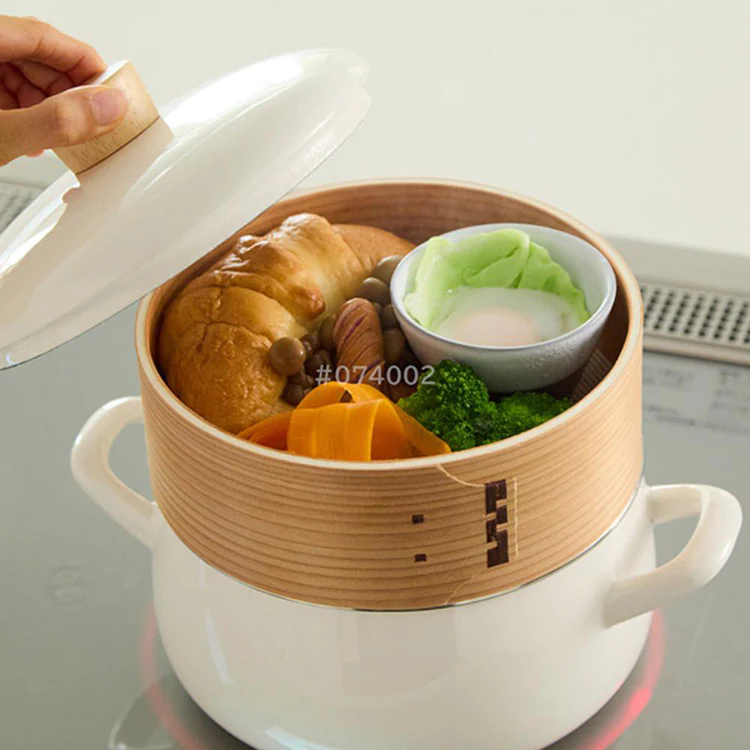 富士ホーロー ホーロー鍋 20cm せいろ付き SER-20W 【プラザセレクト】