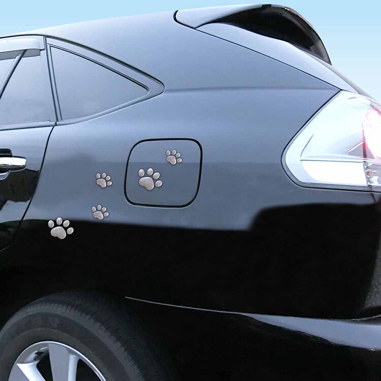 【倉庫登録】肉球エンブレムステッカー シルバー ME173 【プラザセレクト】