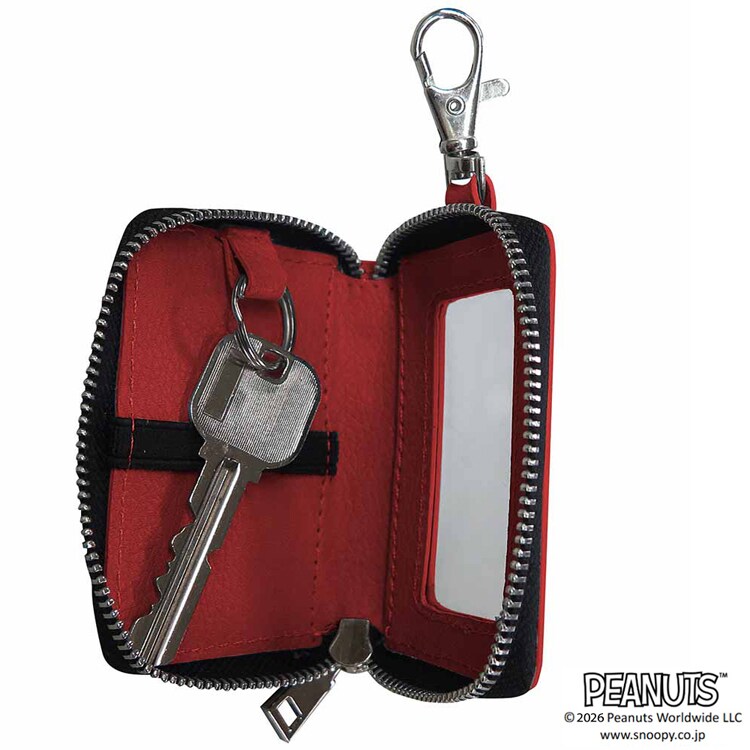 【倉庫登録】スマートキーケース スヌーピー レッド SN283 【プラザセレクト】