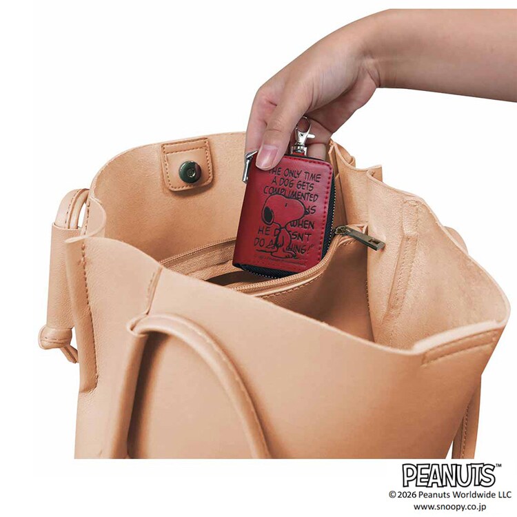 【倉庫登録】スマートキーケース スヌーピー レッド SN283 【プラザセレクト】