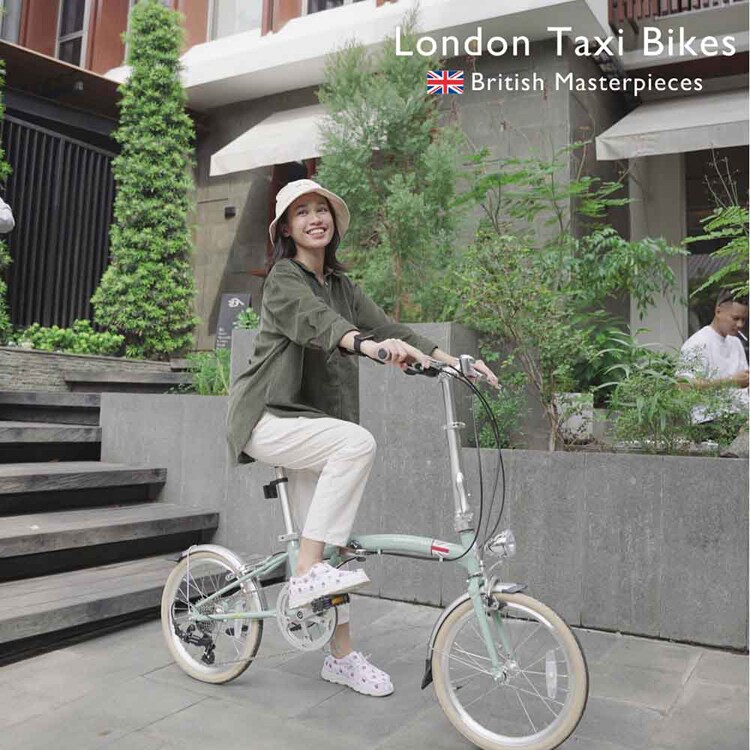 London Taxi 【完成車】折りたたみ自転車 16インチ クロモリ SHIMANO製 8段変速 JP8833 JP8834 JP8835 JP8836 【時間指定不可】【代引不可】【同梱不可】【プラザセレクト】