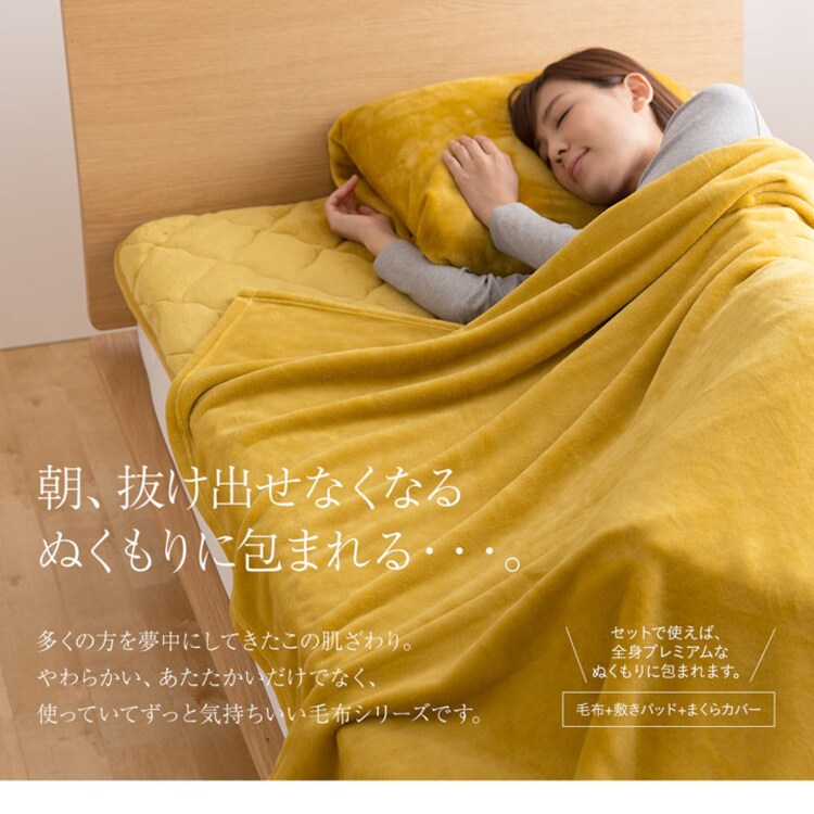 mofua プレミアムマイクロファイバー 毛布敷きパッド枕カバー セット