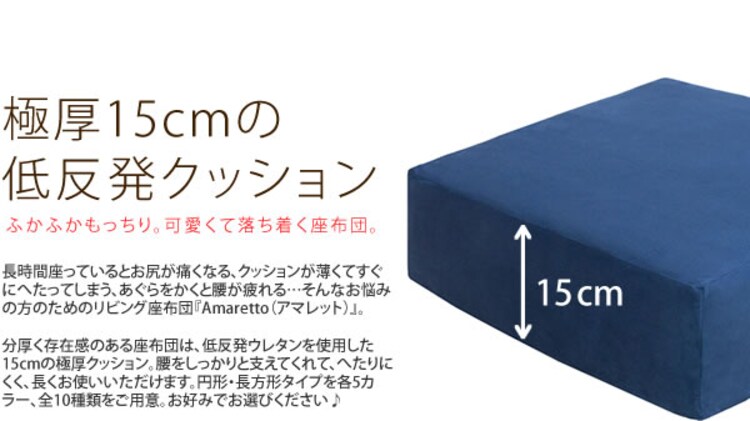 リビング座布団 丸 CN-50R ブルー 1