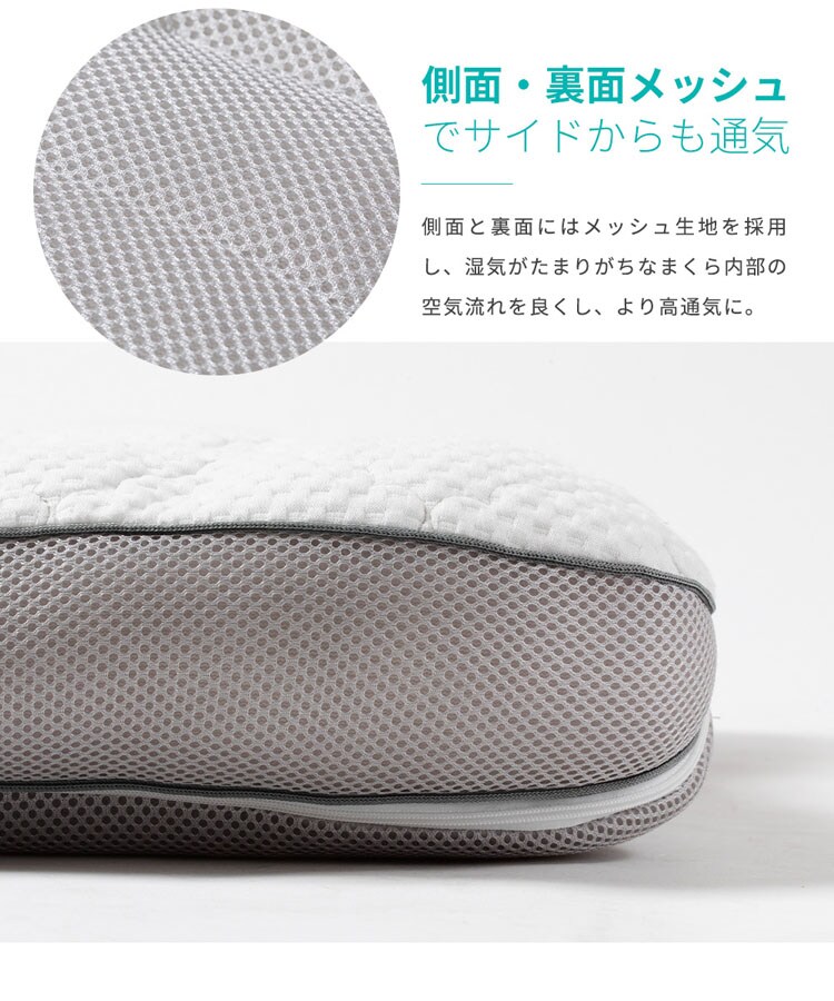 枕まくらマクラピロー高さ調整高さ調節パイプ枕寝具8ヶ所高さ調節･マルチフィットピローホワイト／グレークリアグローブ