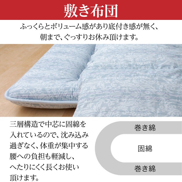 羽毛掛け敷きふとんセット シングル 10DS3110-2SETIR